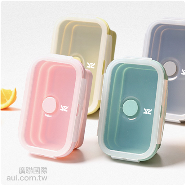 【客製化】食品級方形矽膠摺疊餐盒訂製 企業贈品